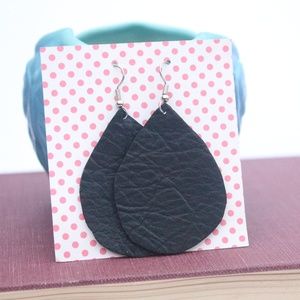 Black Leather Earrings